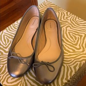 Silver Ballet Flats